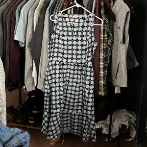 Blue patterned cotton dress